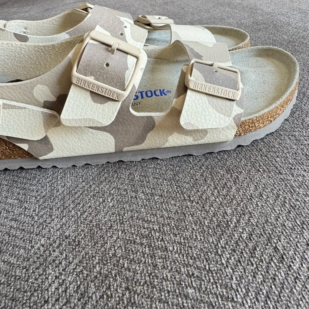 BIRKENSTOCK Milano Gray Taupe Camo Sandals Unisex